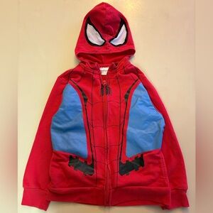 Spiderman Kid Red and Blue Superhero Costume Hoodie Size Small 5-6Y